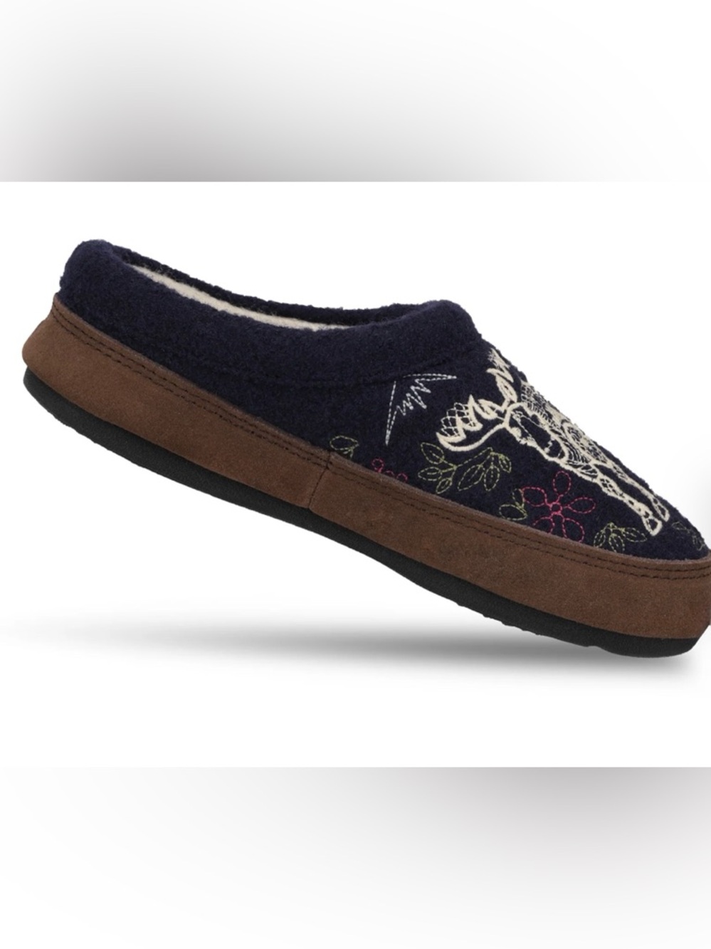 Acorn Navy Embroidered Slip-On Slipper Size 8/9 - Picture 5 of 16